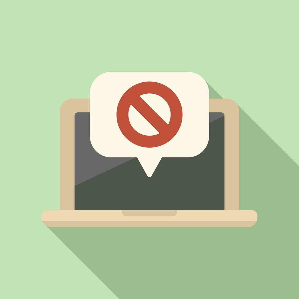 Broken message laptop icon flat vector. Update brand vector