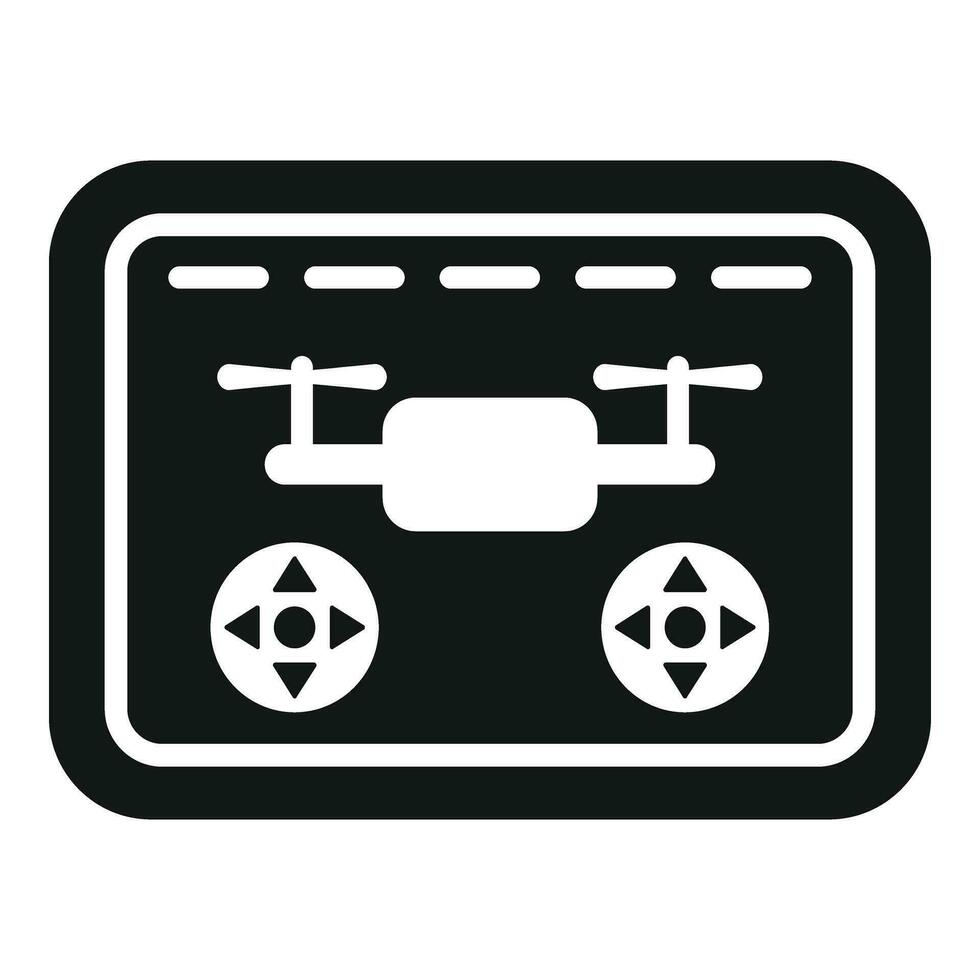 Tablet drone control icon simple vector. Network spy vector