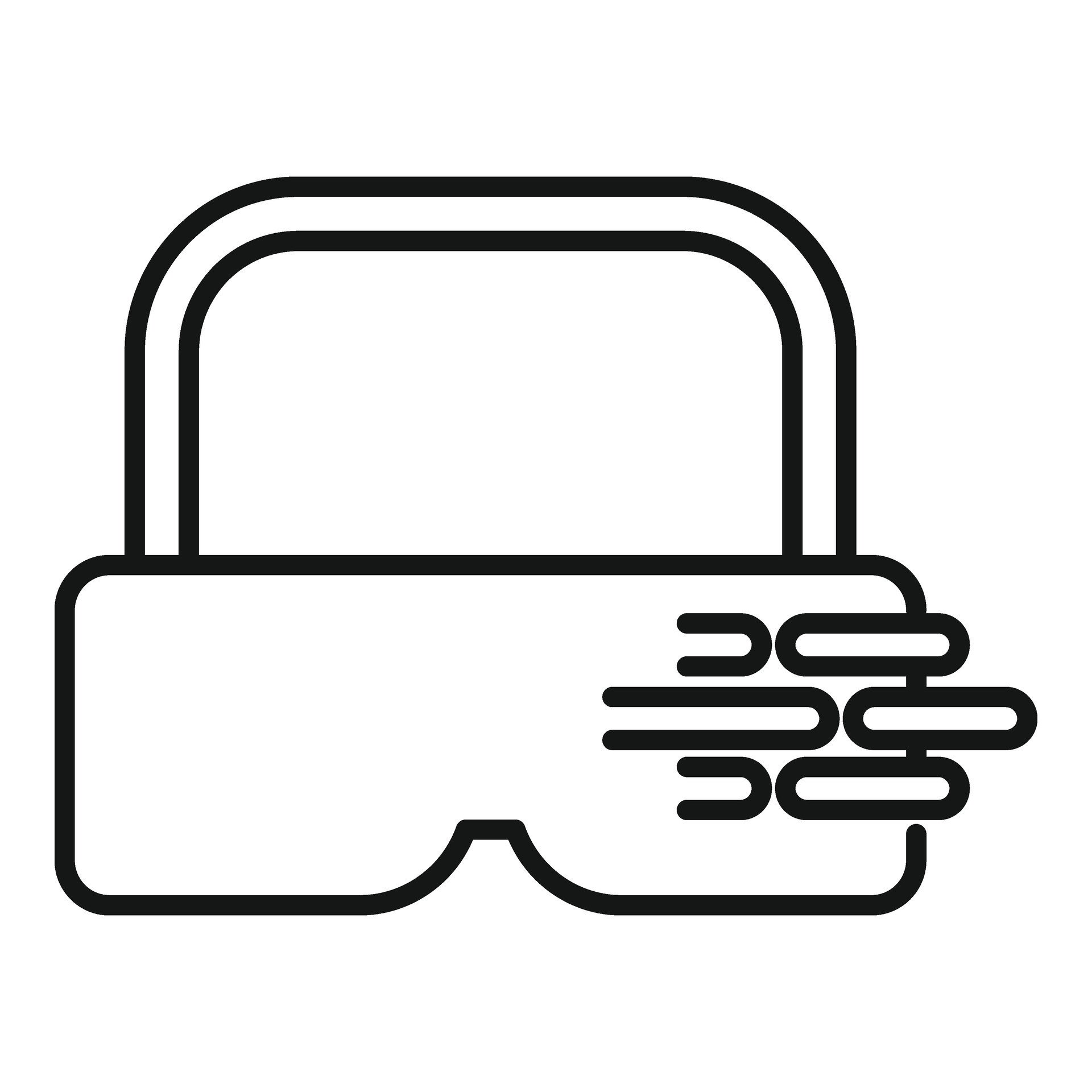Augmented reality headset app icon outline vector. Code video 33630033