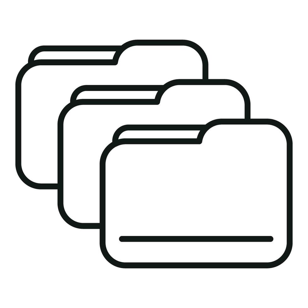 Data folders icon outline vector. Smart office vector