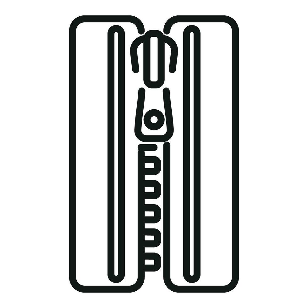 Zipper haberdashery icon outline vector. Fabric sewing vector