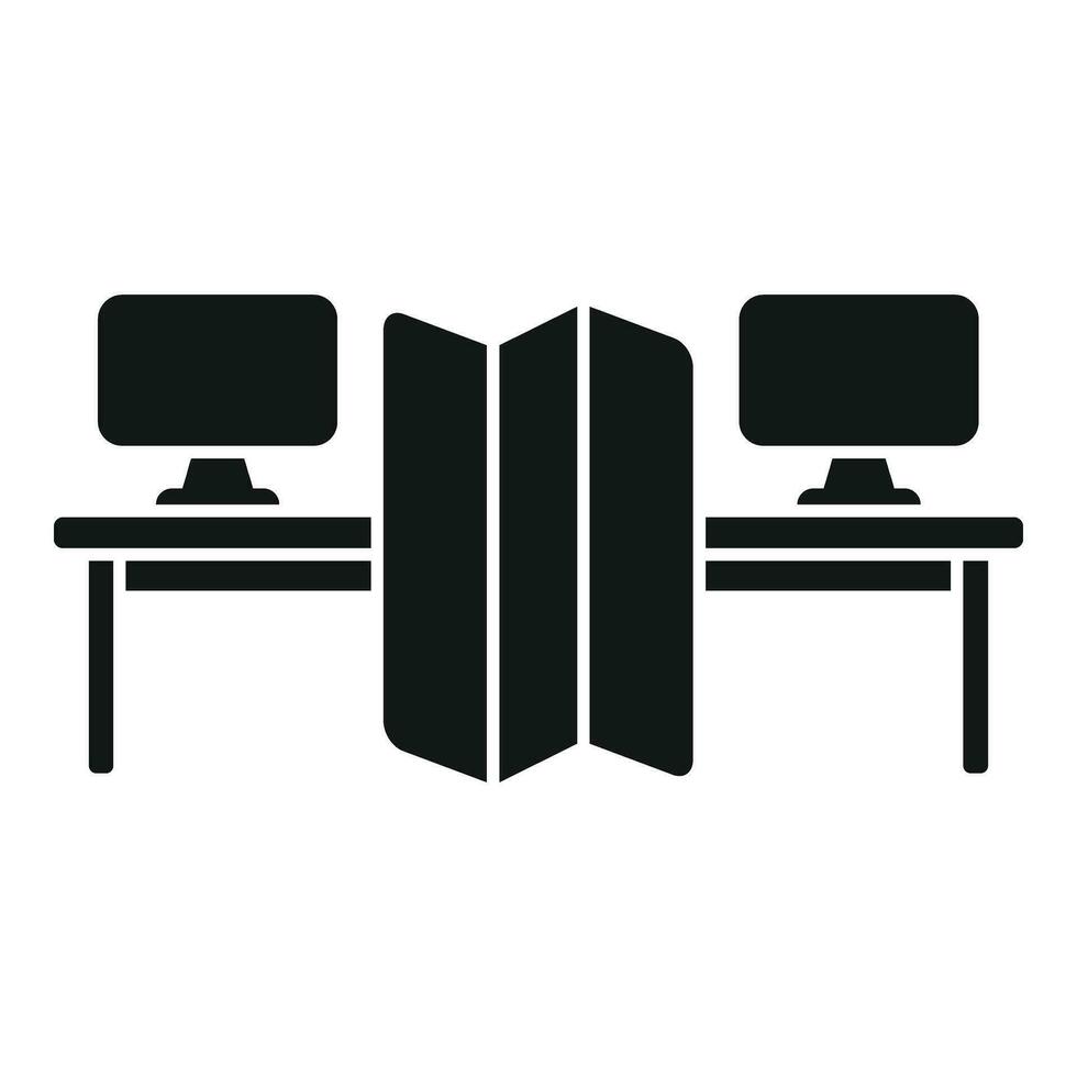 Smart office desktop icon simple vector. Computer space vector