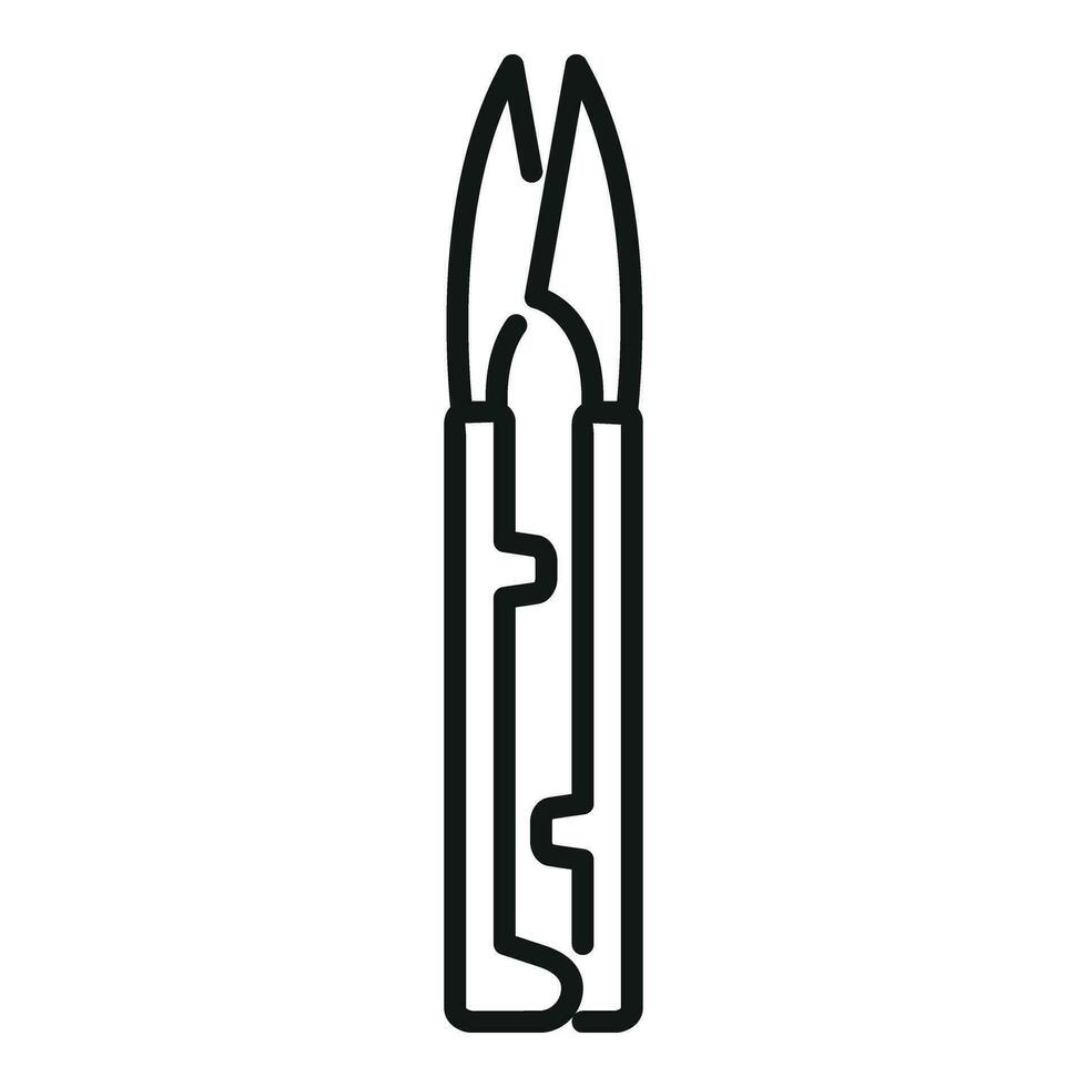 Handle metal scissors icon outline vector. Tape design vector