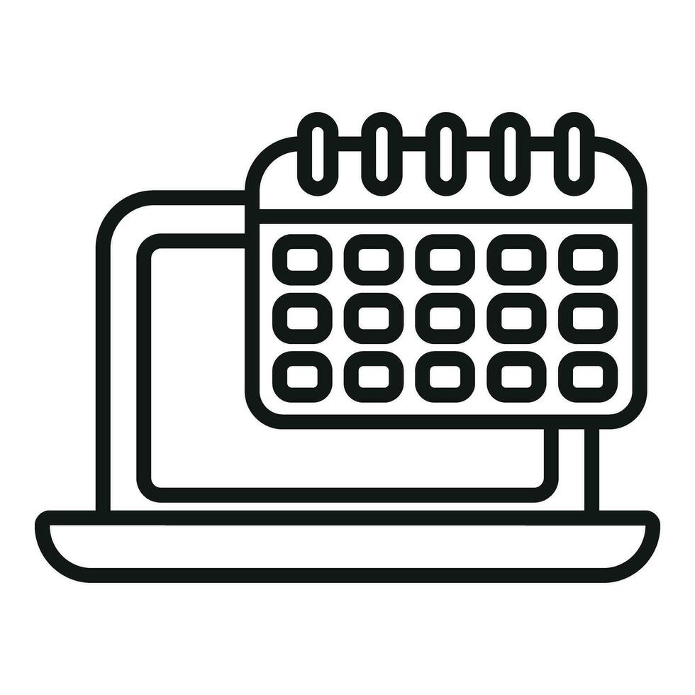 Calendar of online data icon outline vector. Work control vector