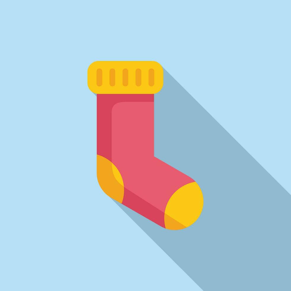 Woolen sock icon flat vector. Textile home fabric vector