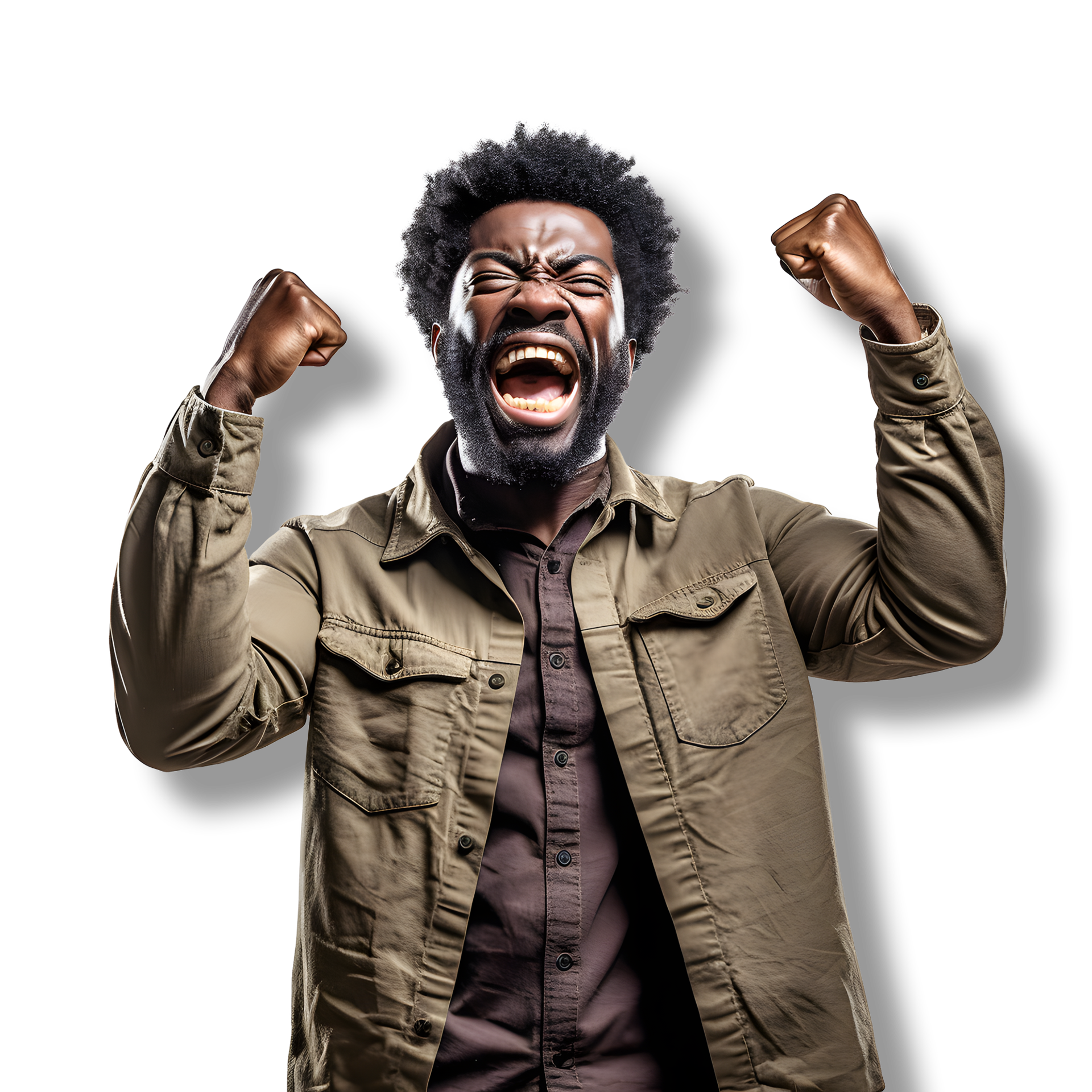 young afro american man happy and excited celebrating success PNG AI  Generated 33631677 PNG