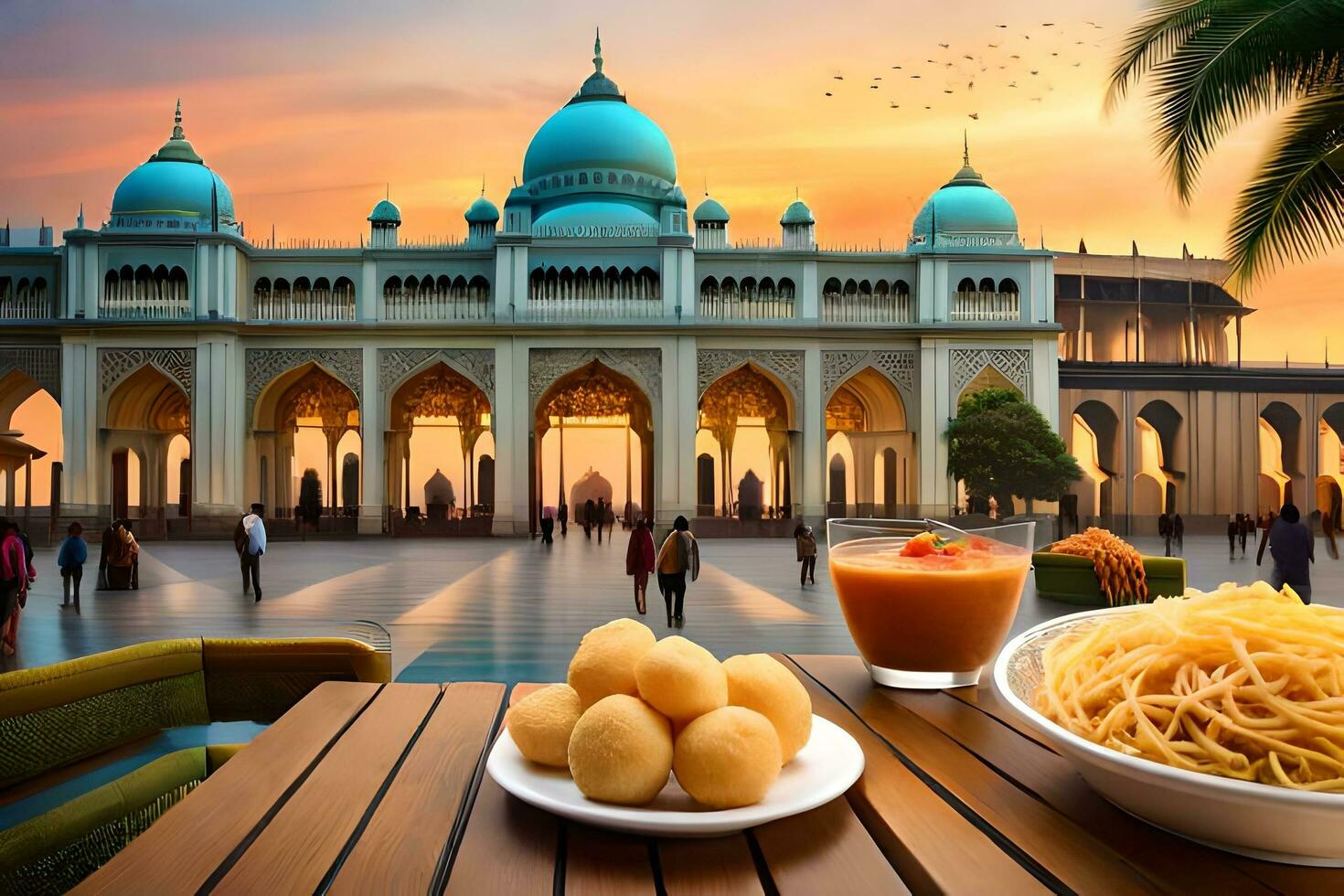 indian food in a restaurant in india. AI-Generated photo