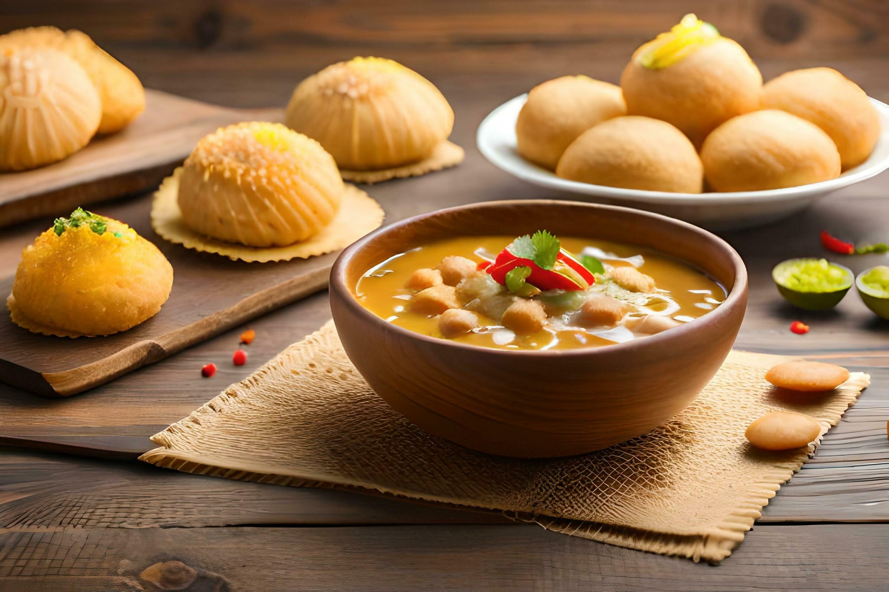 indian food with dosa and dosa balls. AI-Generated 33633630 Stock Photo