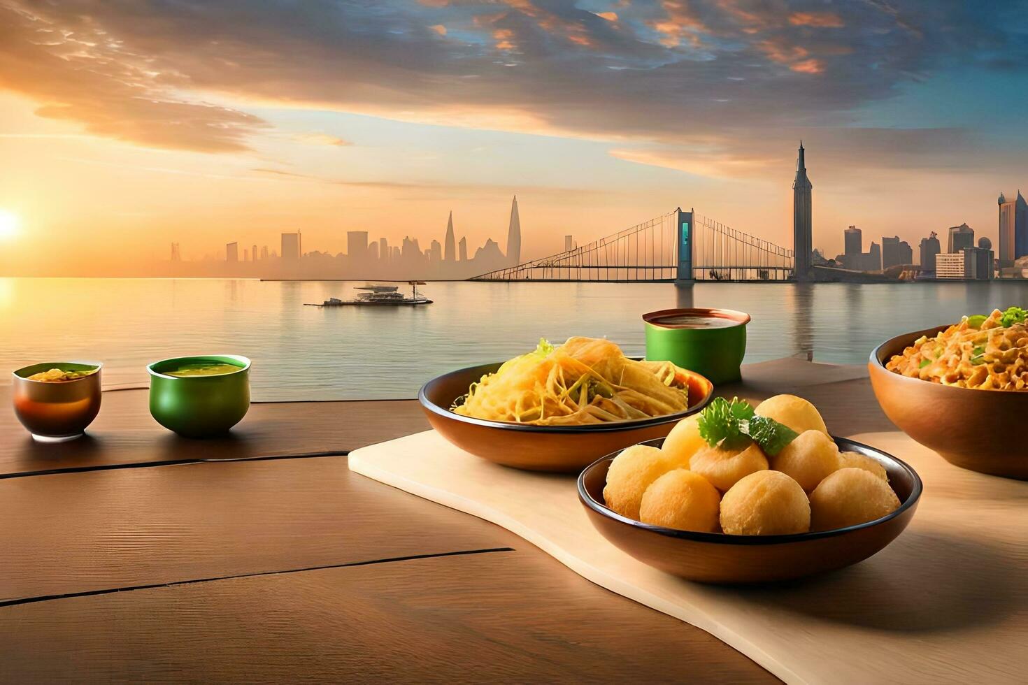 dubai food - food in dubai. AI-Generated photo