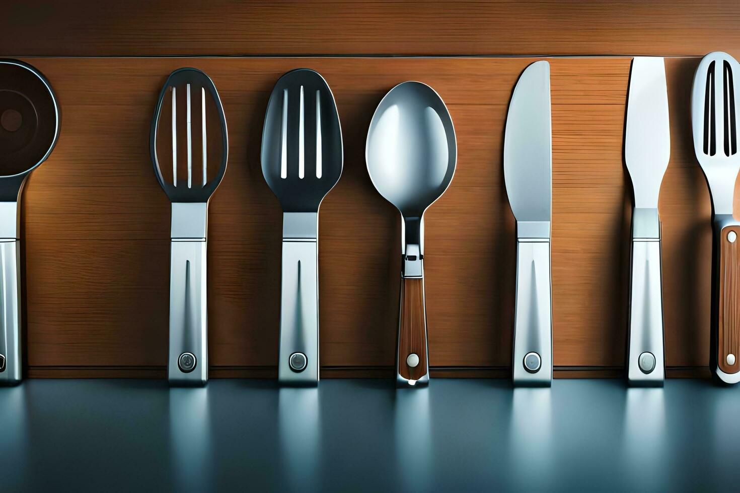 a group of different utensils on a table. AI-Generated photo
