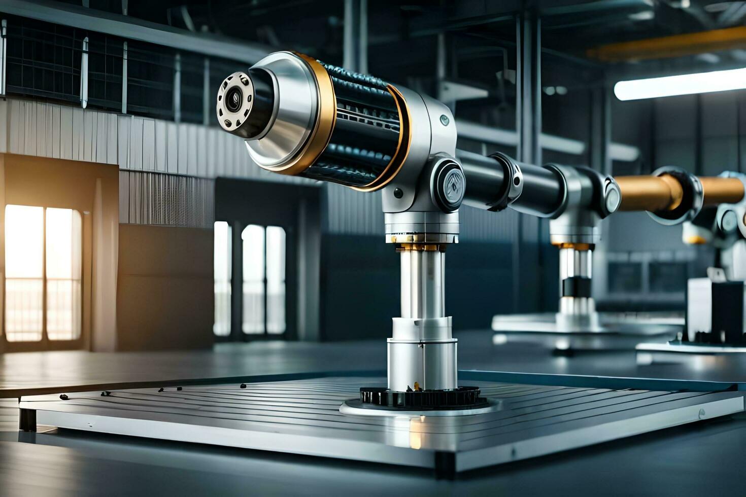 industrial robots in a factory setting. AI-Generated. AI-Generated photo