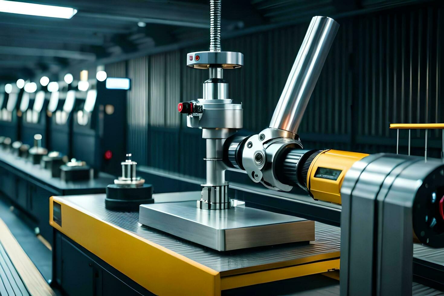 a machine is in a factory with many different machines. AI-Generated. AI-Generated photo