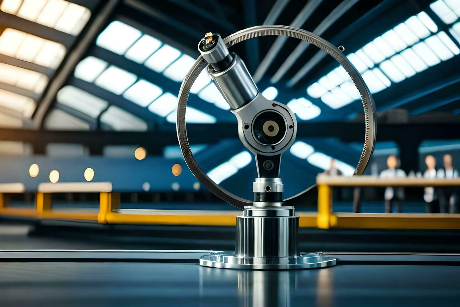 a metal machine with a large metal rod. AI-Generated photo