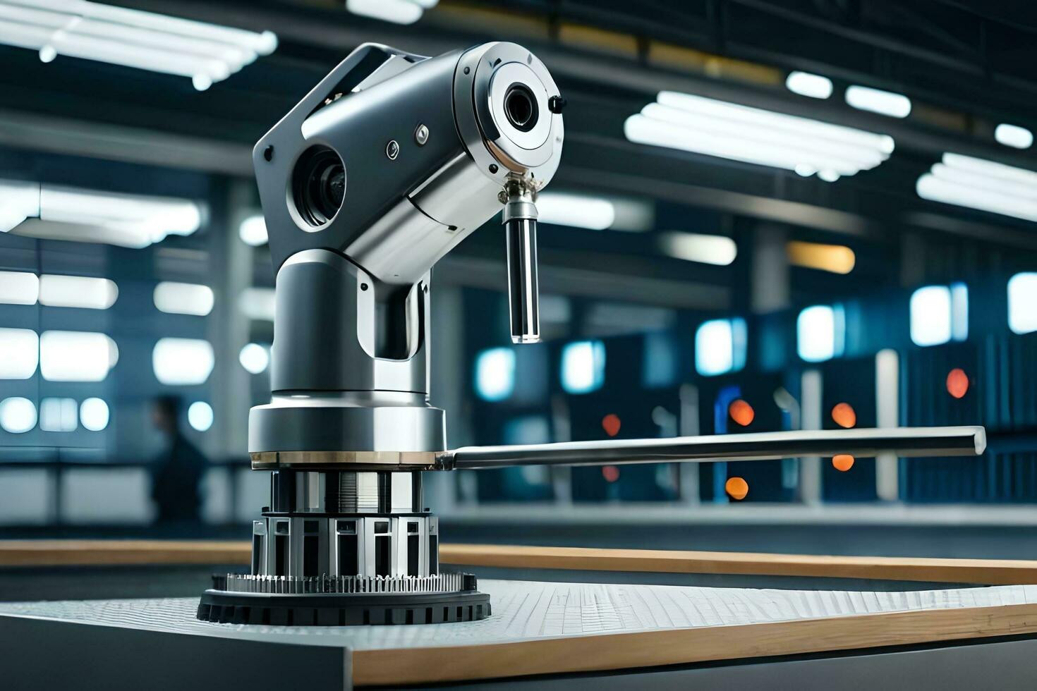 a machine that is on a table in a factory. AI-Generated photo