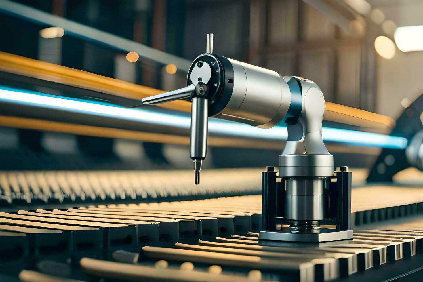 a machine is working on a machine in a factory. AI-Generated photo