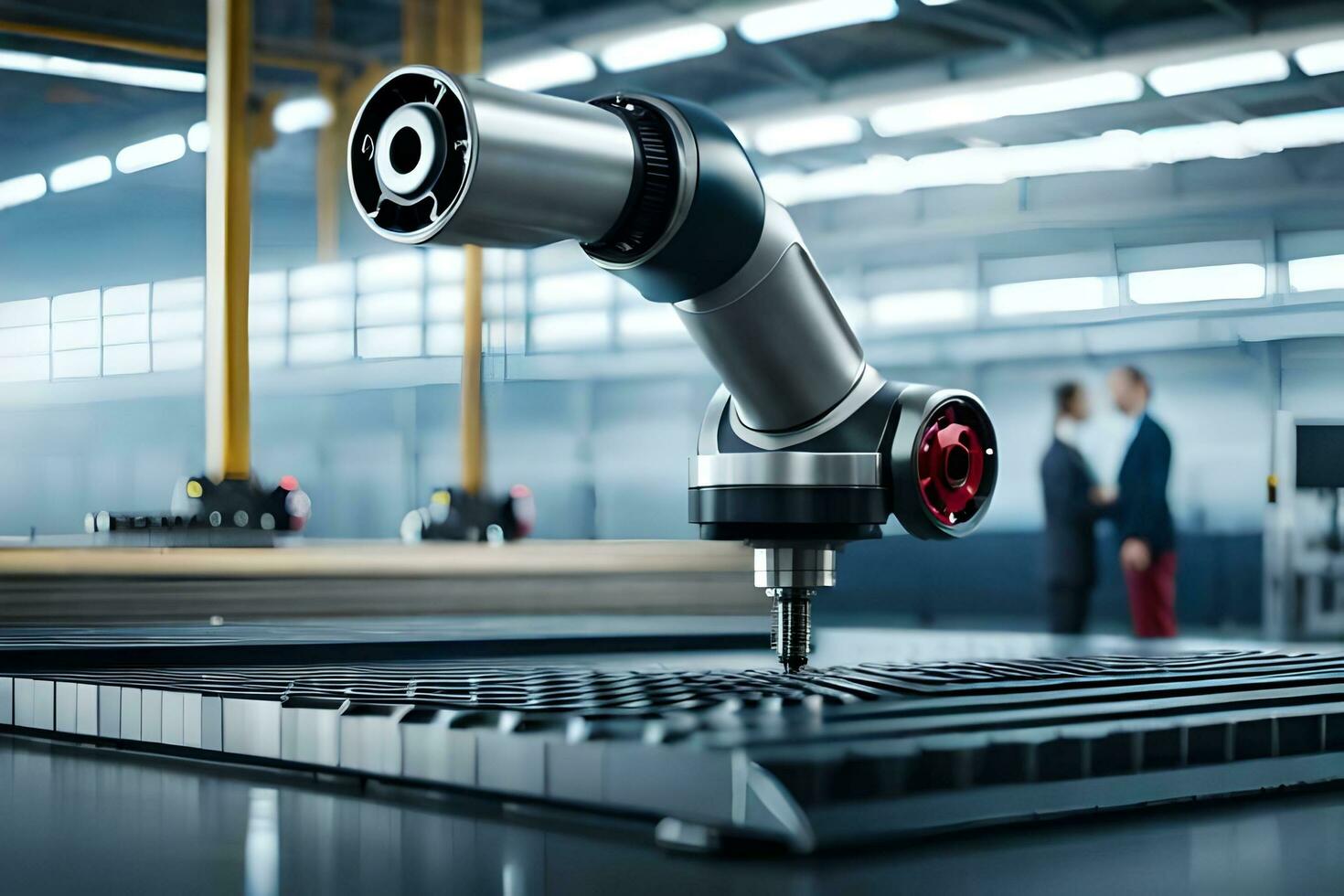 a robotic arm is working on a machine. AI-Generated photo