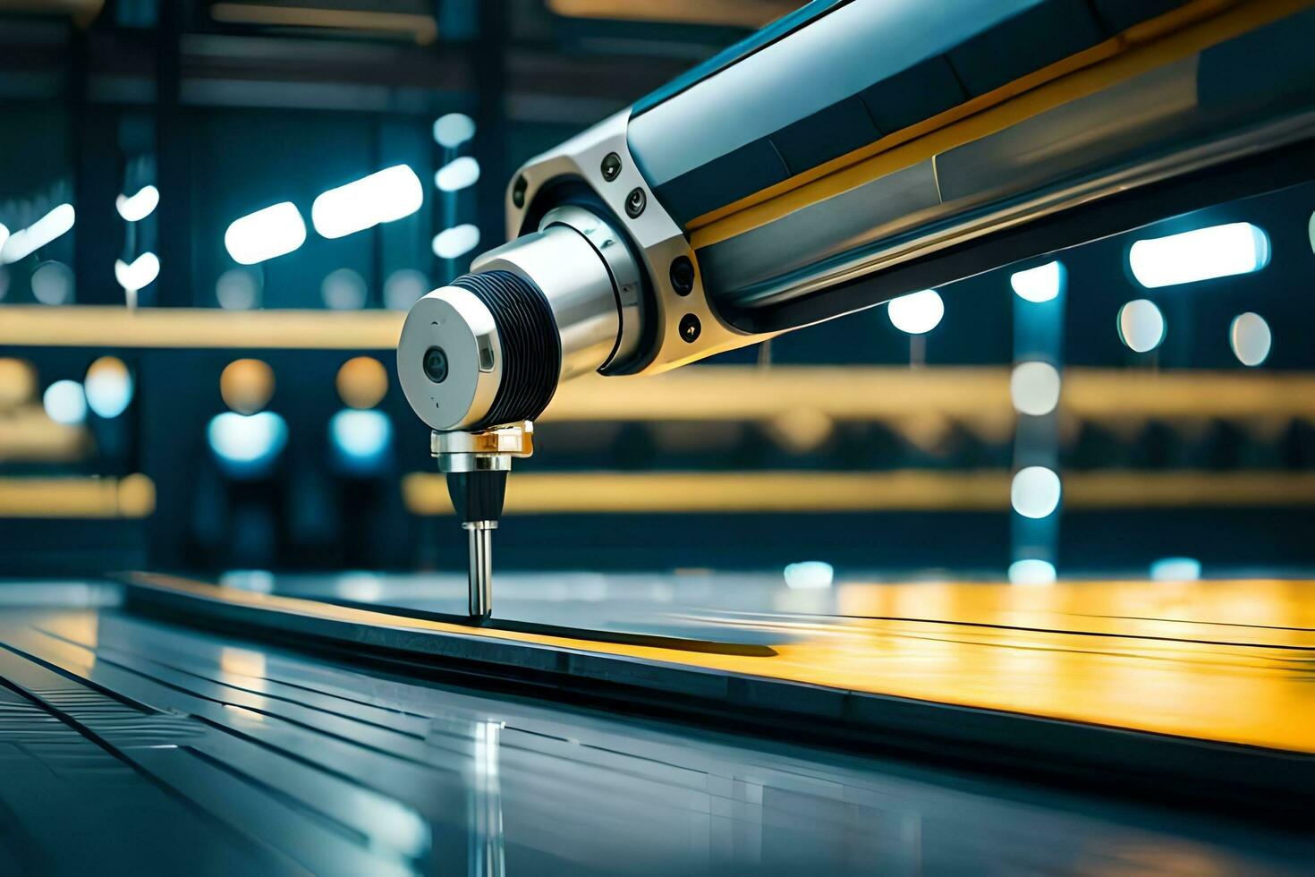 a robotic arm is working on a machine. AI-Generated photo