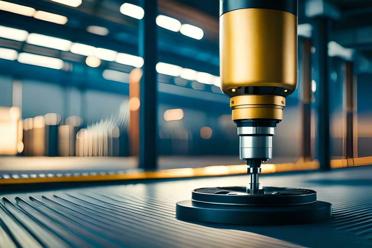 a machine is working on a machine in a factory. AI-Generated photo