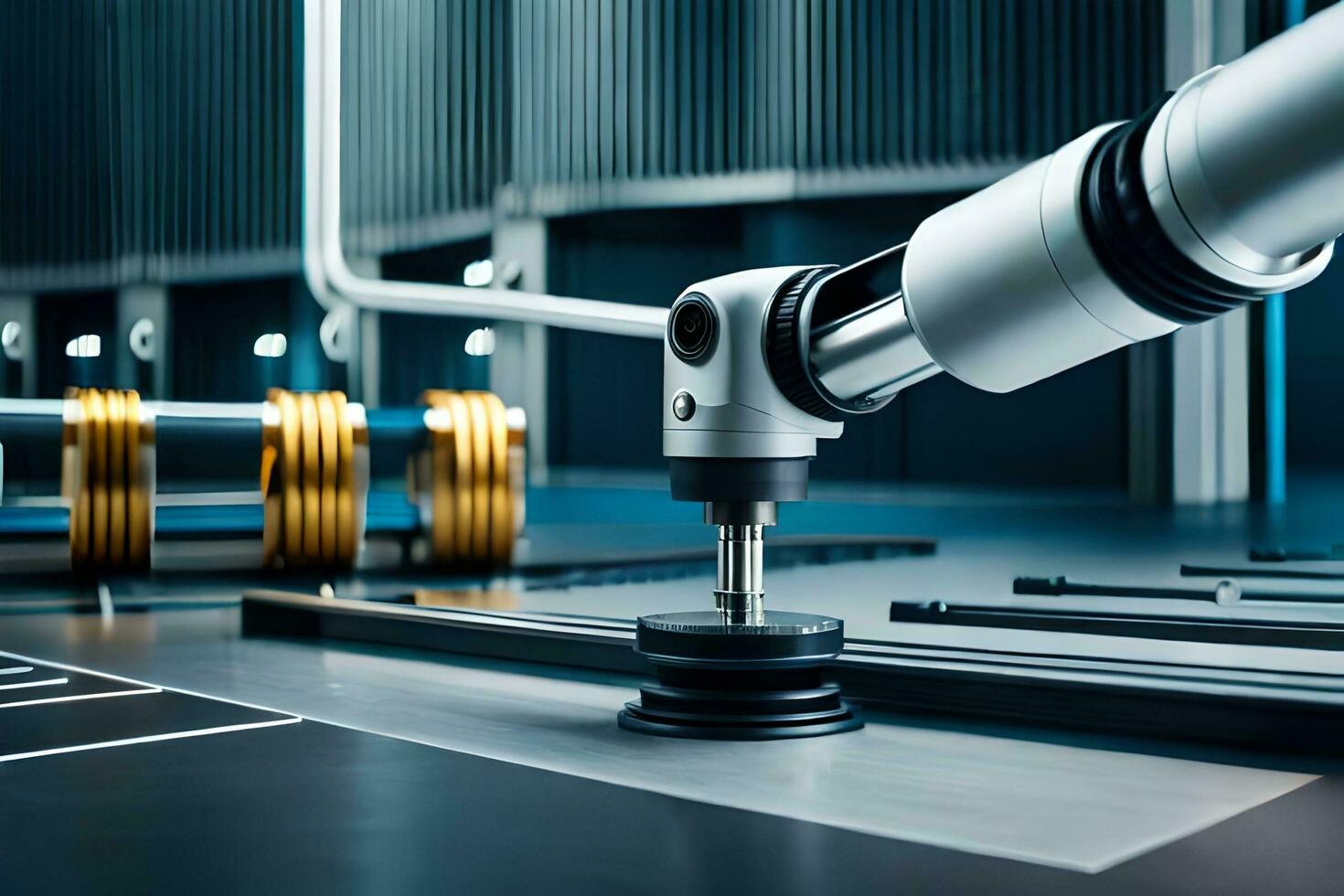 a robotic arm is working on a machine. AI-Generated photo