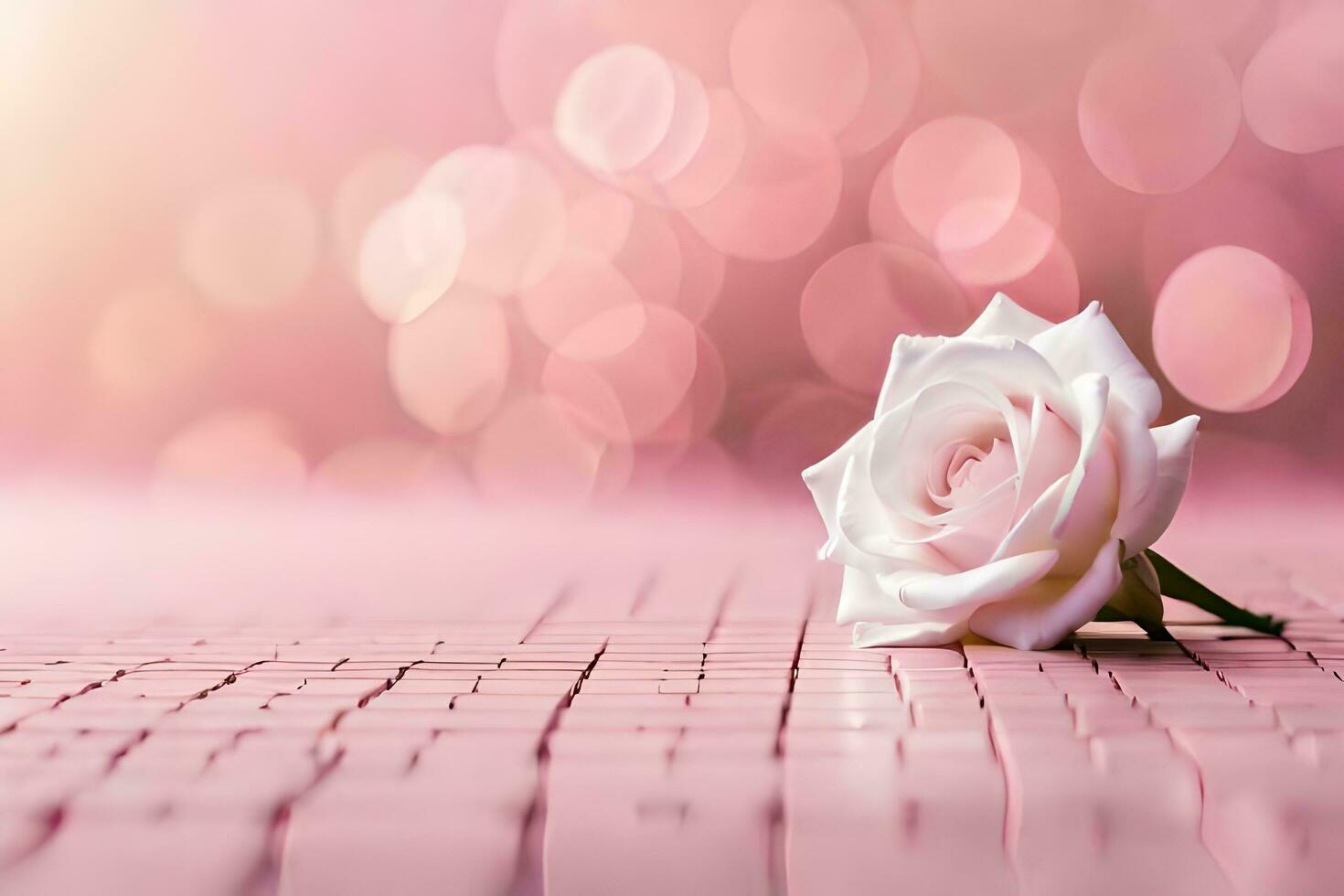 a single rose on a pink background. AI-Generated photo