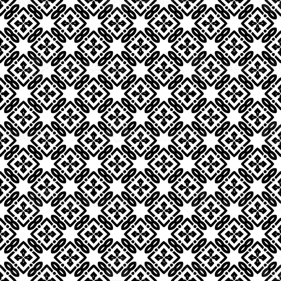 Black seamless abstract pattern. Overlay for background and backdrop. Ornamental design. PNG graphic illustration with transparent background.