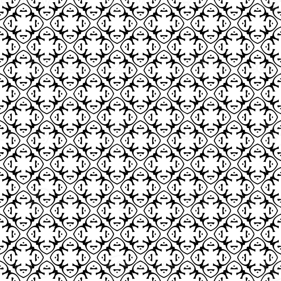 Black seamless abstract pattern. Overlay for background and backdrop. Ornamental design. PNG graphic illustration with transparent background.