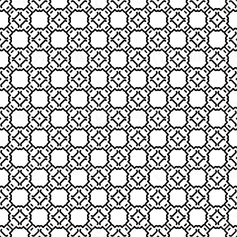 Black seamless abstract pattern. Overlay for background and backdrop. Ornamental design. PNG graphic illustration with transparent background.