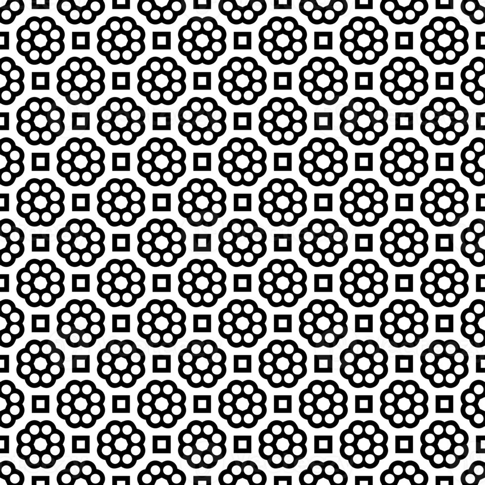 Black seamless abstract pattern. Overlay for background and backdrop. Ornamental design. PNG graphic illustration with transparent background.