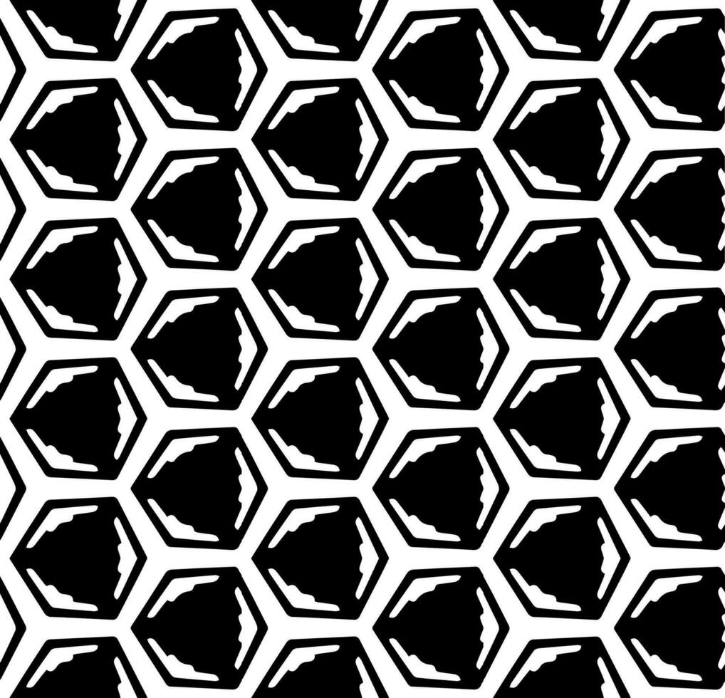 Black and white seamless abstract pattern. Background and backdrop. Grayscale ornamental design. Mosaic ornaments. Vector graphic illustration.