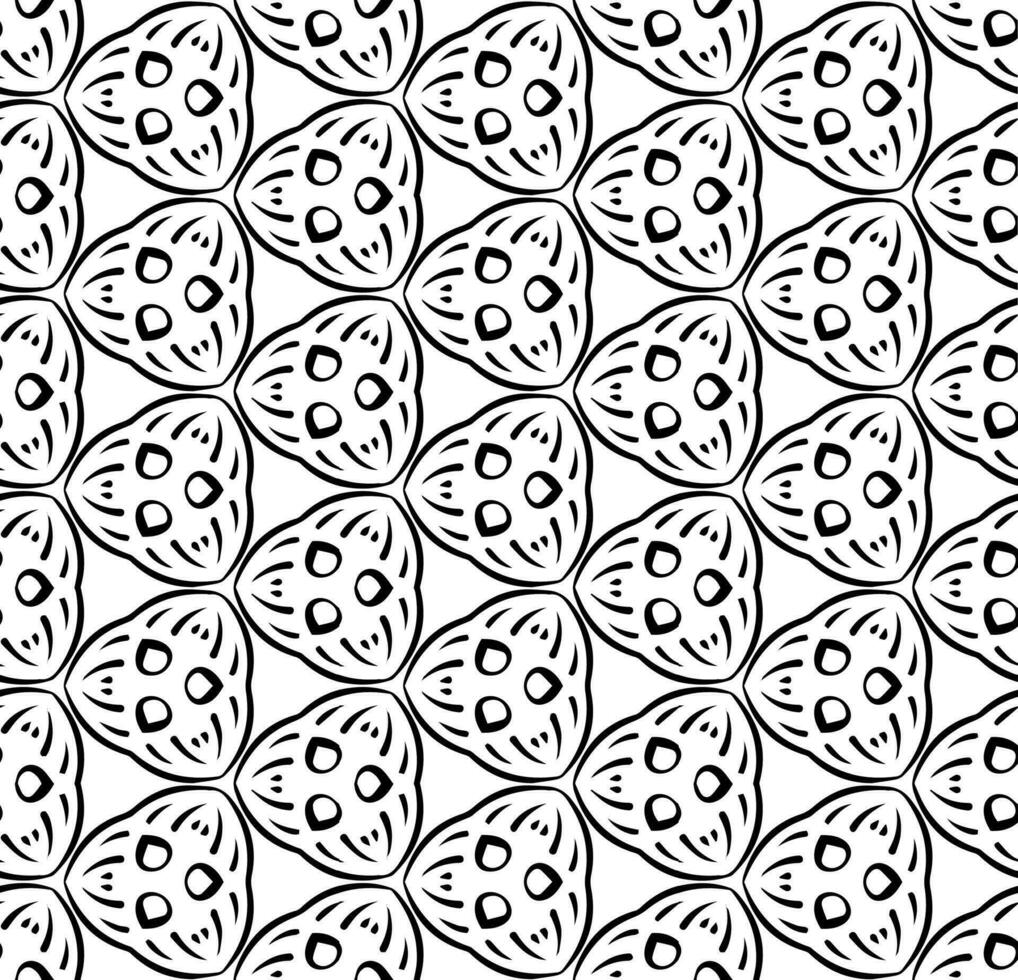 Black and white seamless abstract pattern. Background and backdrop. Grayscale ornamental design. Mosaic ornaments. Vector graphic illustration.