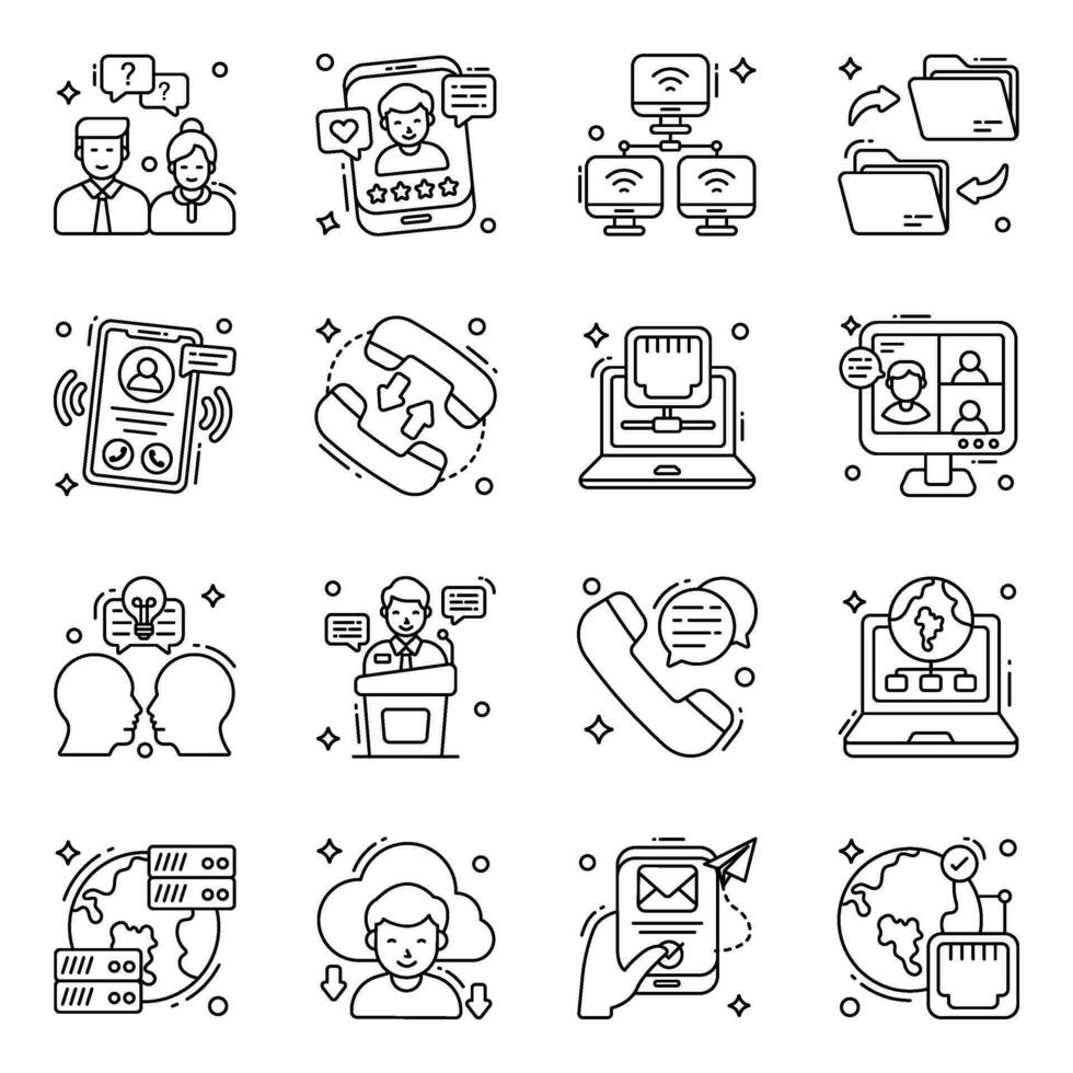 Pack of Conversation line Icons vector