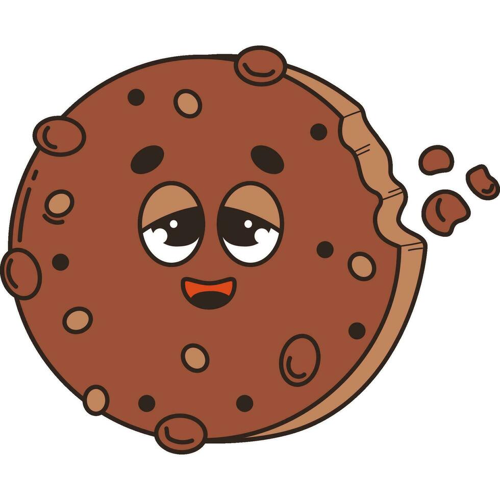 Christmas gingerbread cookie. Vibes retro cartoon character. vector