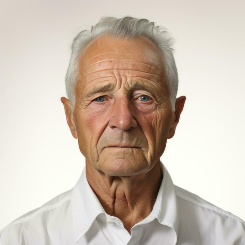 a happy older man smiling for the camera isolated. photo