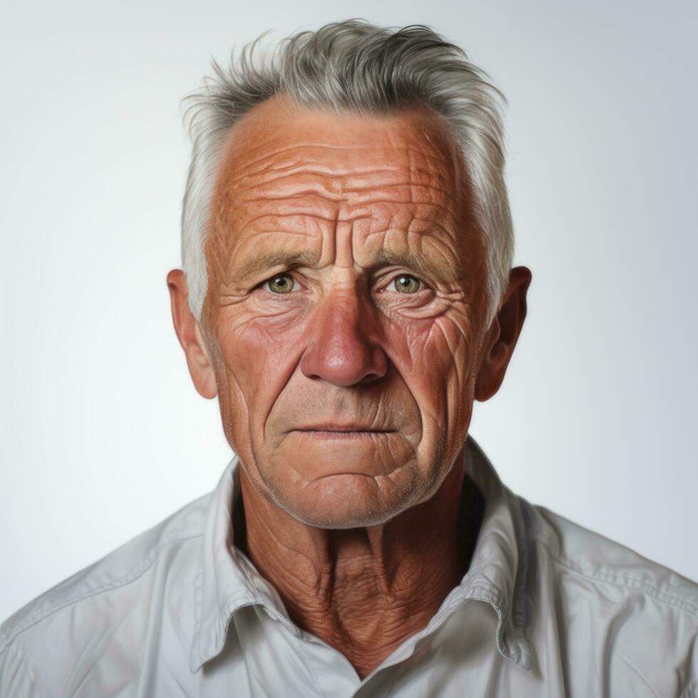 a happy older man smiling for the camera isolated. photo