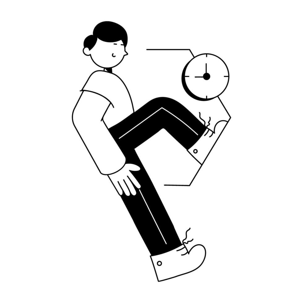 Trendy Punctual Person vector