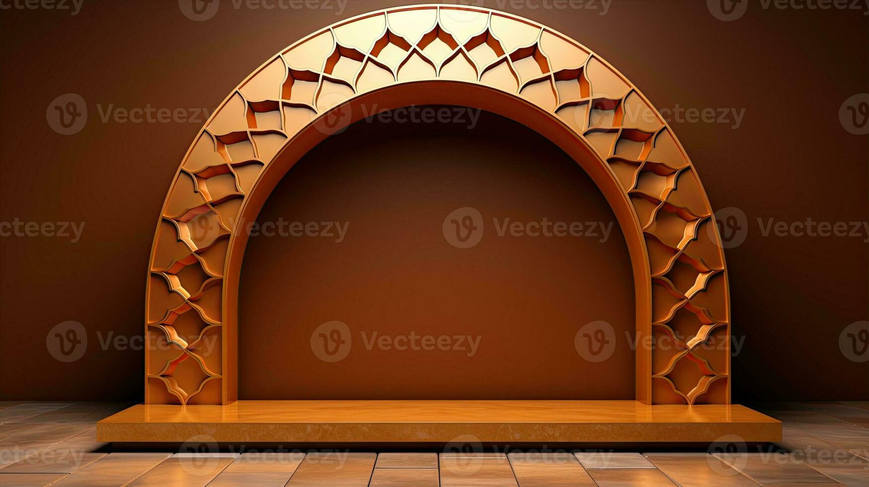 podium background in Ramadan holiday minimalism style . oriental arabic design . ai generated photo