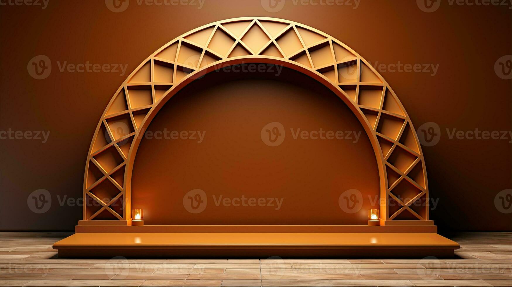 podium background in Ramadan holiday minimalism style . oriental arabic design . ai generated photo