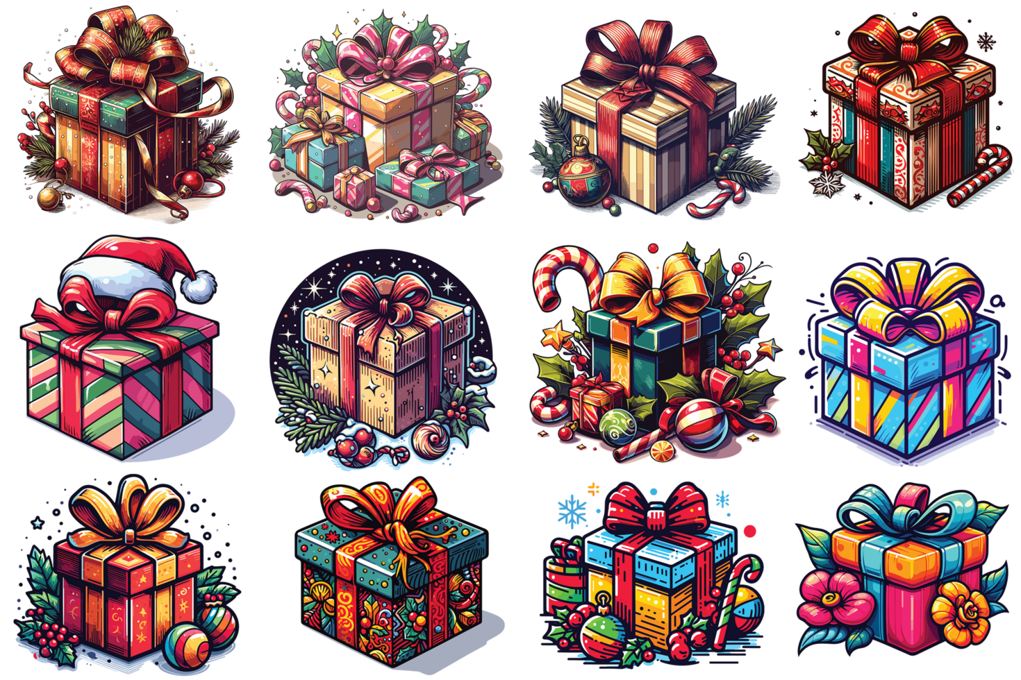 Christmas Present Clipart - Ai Generative png