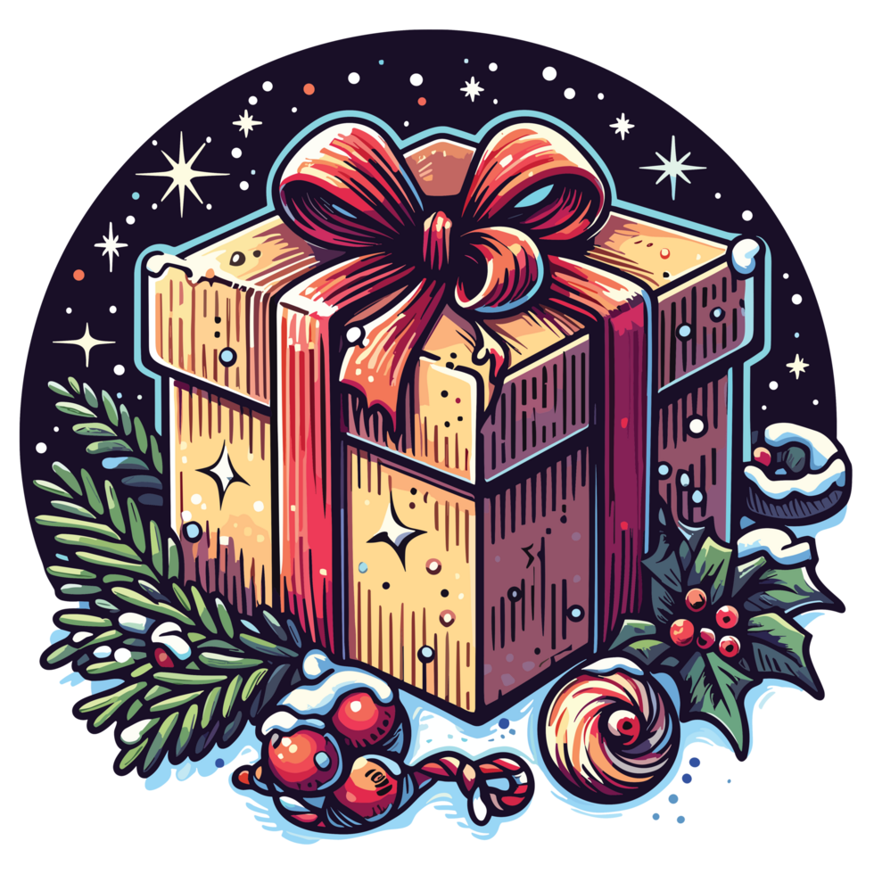 Christmas Present Clipart - Ai Generative png