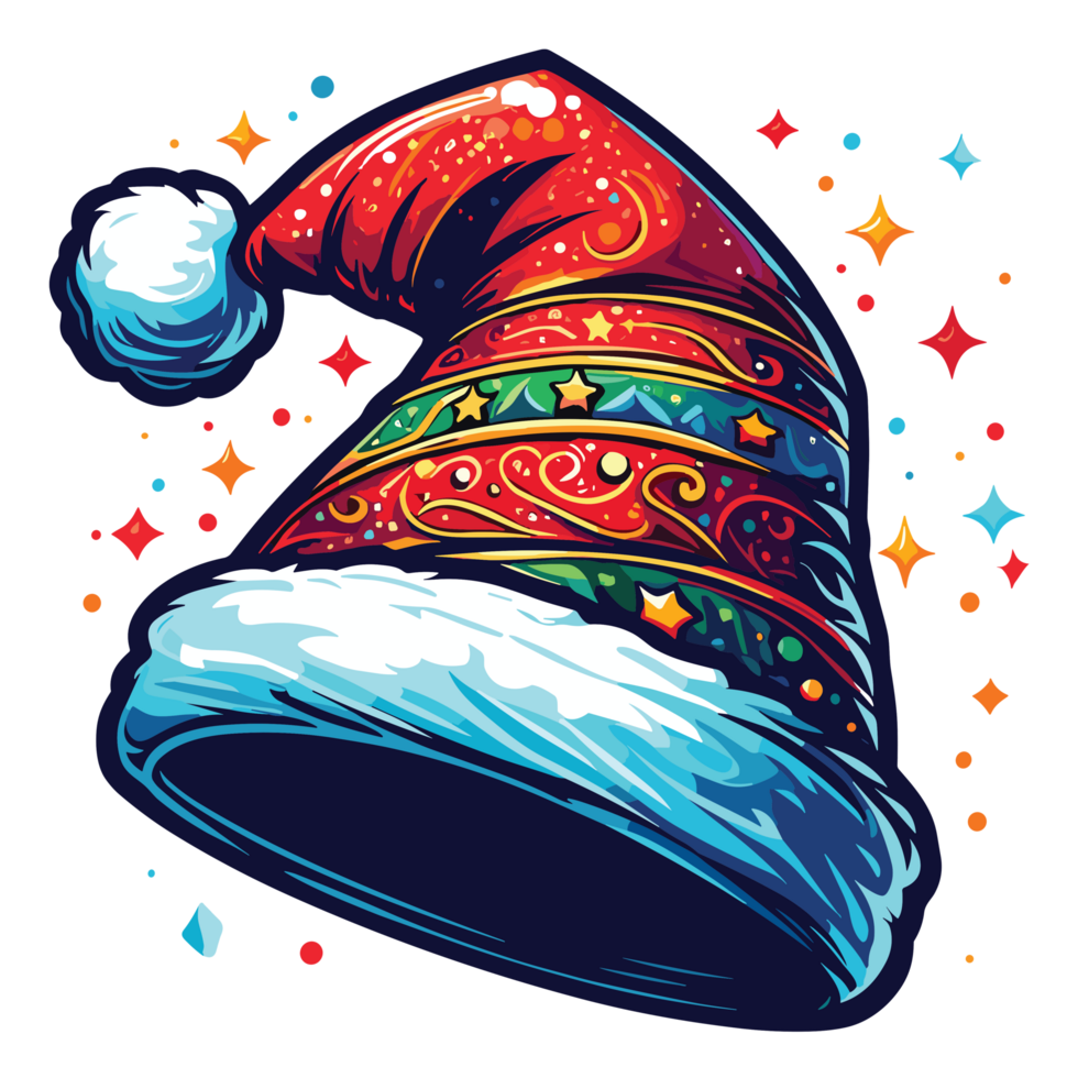 hermosa Navidad Papa Noel sombrero - ai generativo png