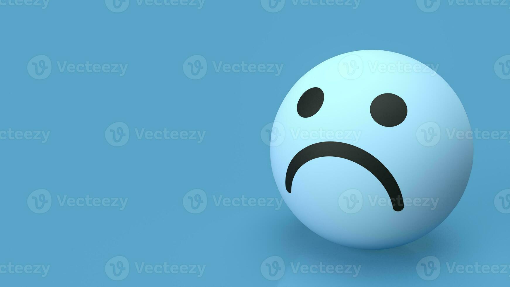 The sad emotion on Ball for Blue Monday concept 3d rendering photo