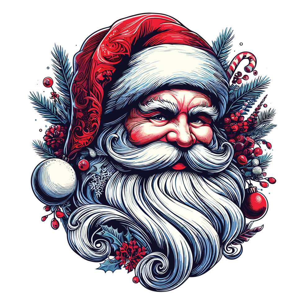 schön Weihnachten Santa Clip Art - - ai generativ png