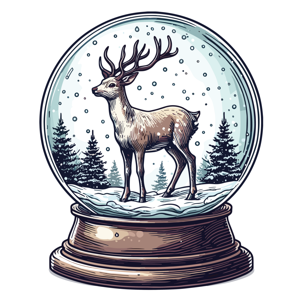Christmas Snowglobe Clipart - Ai Generative png