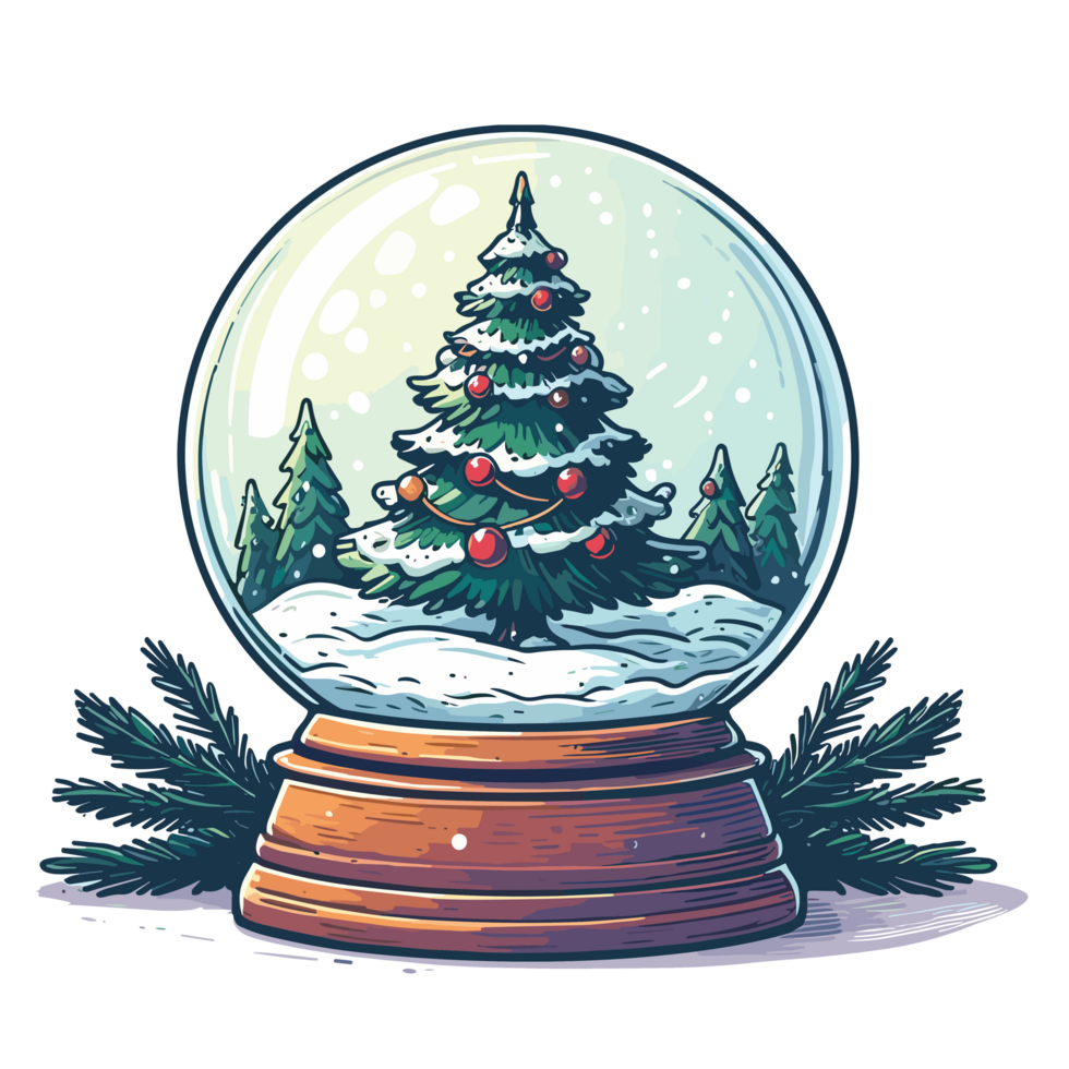 Christmas Snowglobe Clipart - Ai Generative png