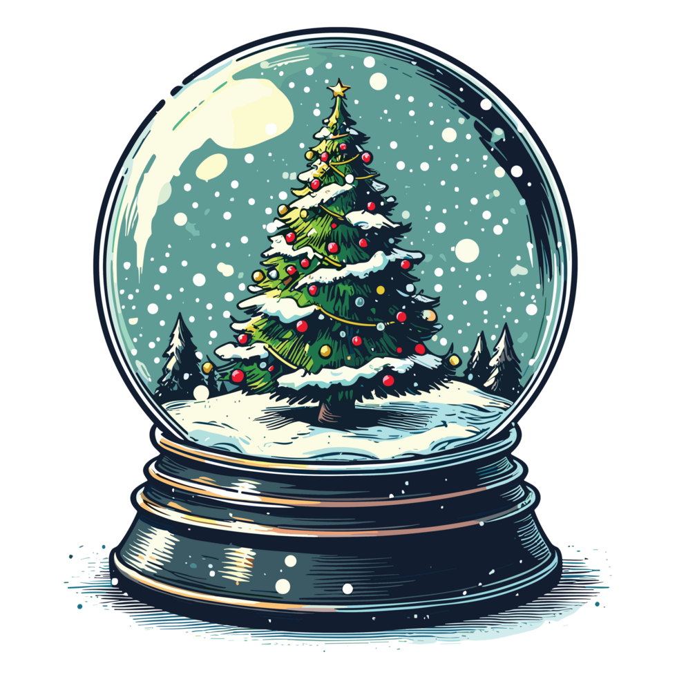 Christmas Snowglobe Clipart - Ai Generative png