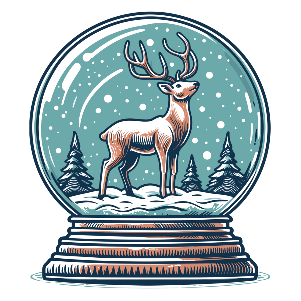 Christmas Snowglobe Clipart - Ai Generative png