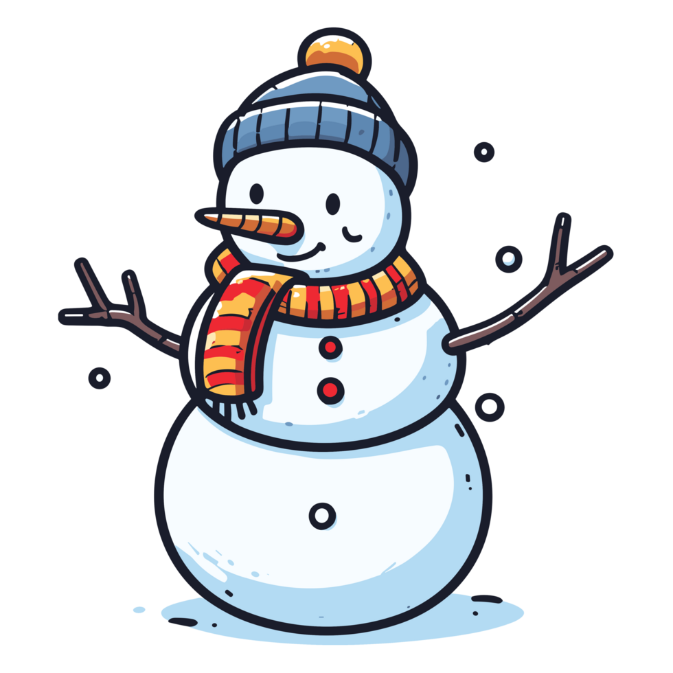 Beautiful Christmas Snowman Clipart - Ai Generative png