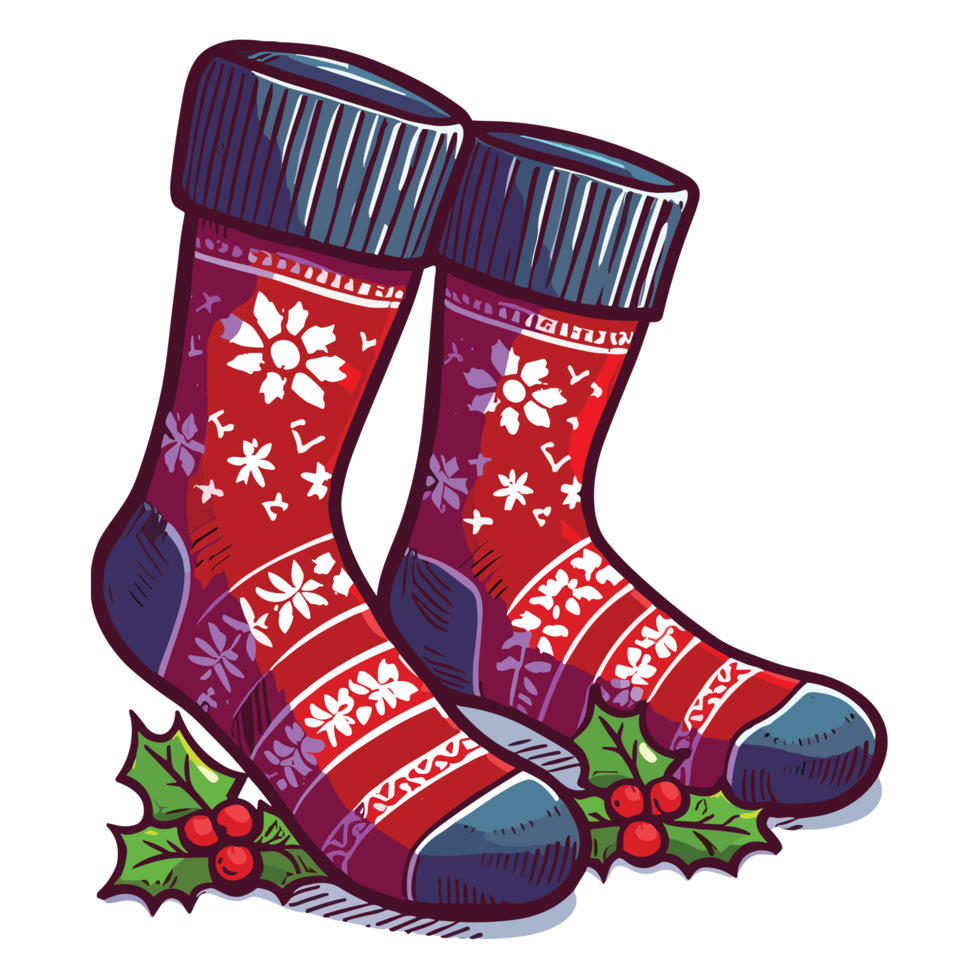 Christmas Socks Clipart - Ai Generative png