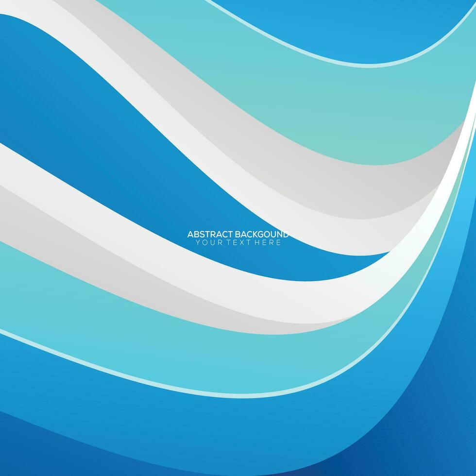 business brochure presentation template in blue wave style vector
