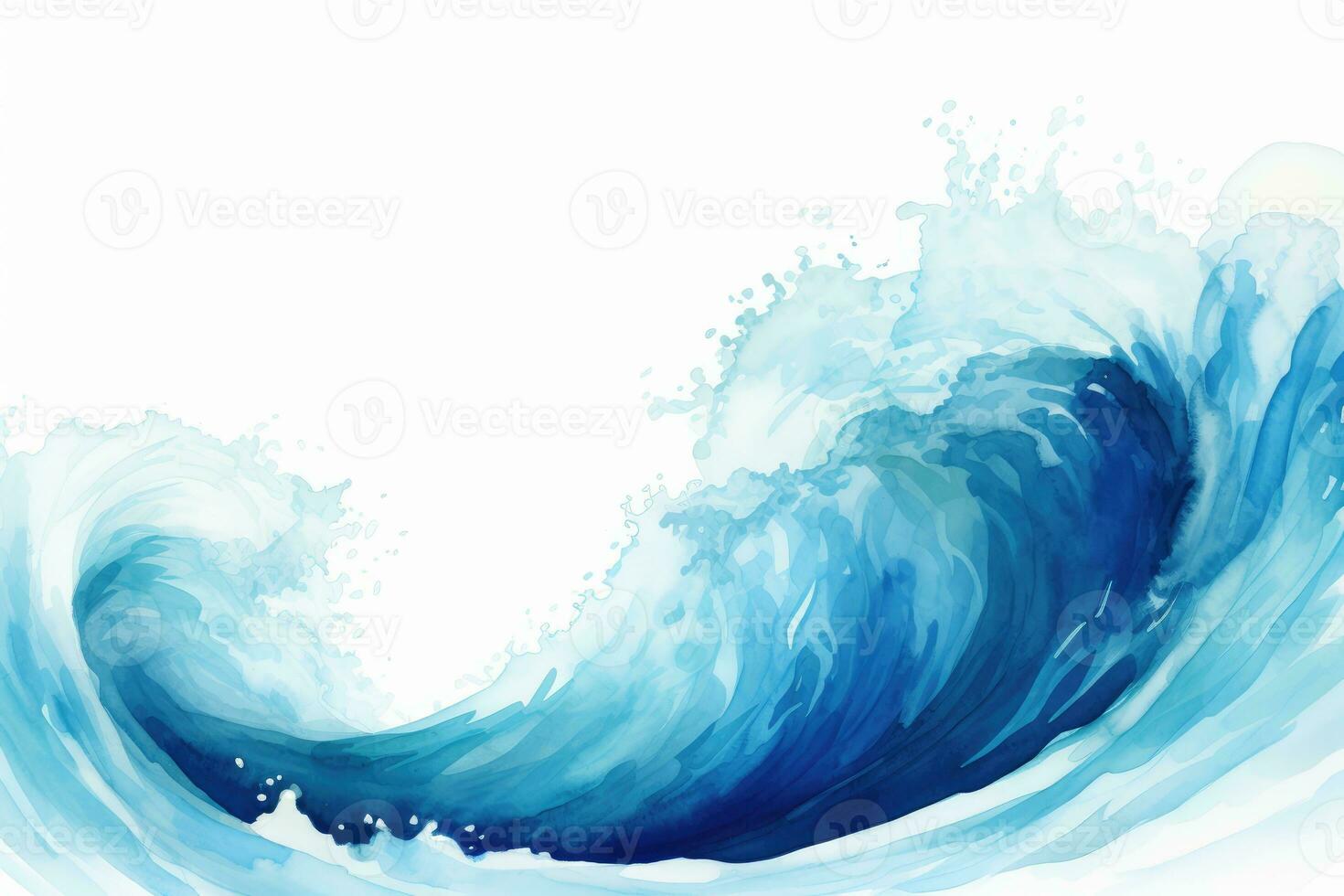 Abstract blue sea background, waves and spilling water, splash of flowing texture. Suitable for a variety of ocean designs and as a template background for texts. photo